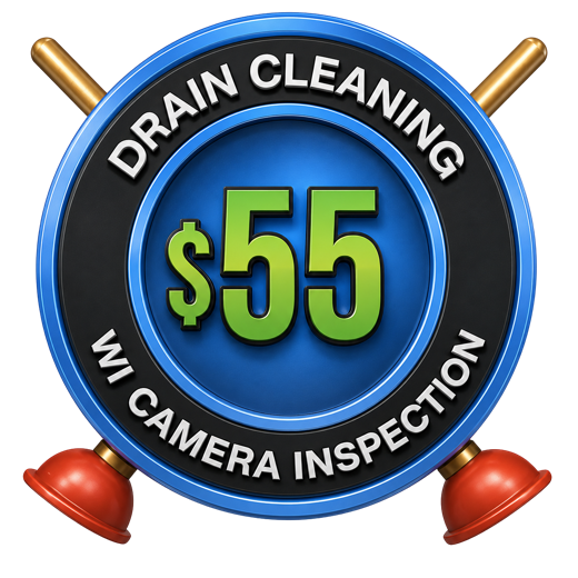 $55 Drain Cleaning with Camera Inspection